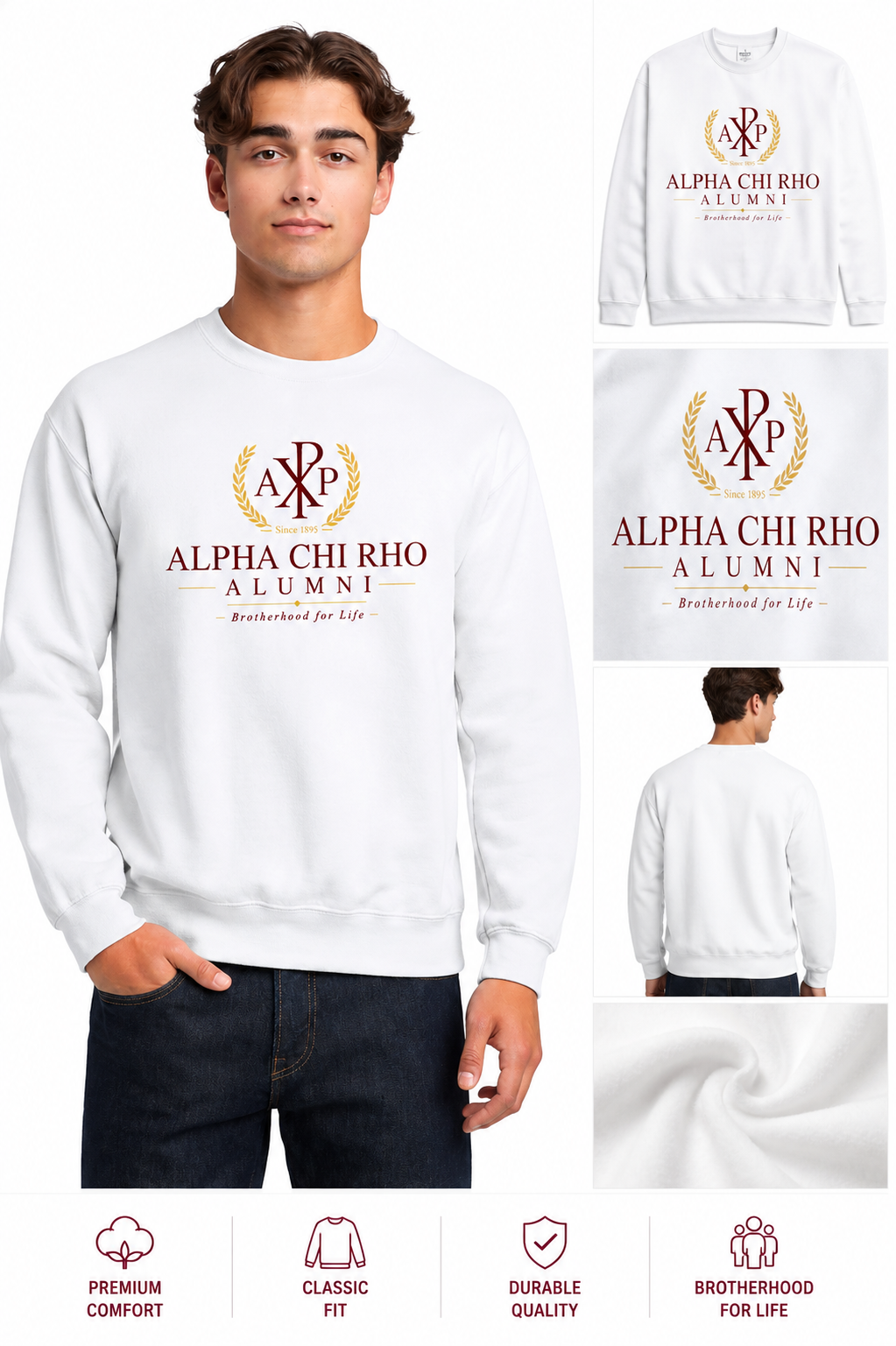 Alpha Chi Rho Alumni Brotherhood for Life Crewneck Sweatshirt